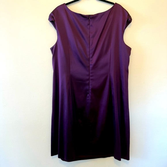 David Meister Plus Size Plum Embellished Sheath Dress - Picture 3 of 7